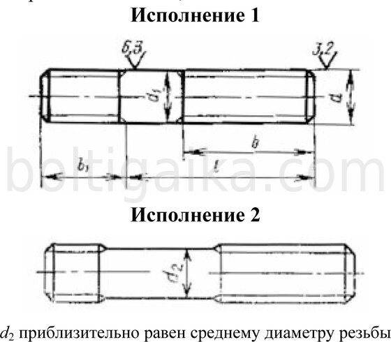 Шпильки м76х400 ГОСТ 22037-76 – чертеж